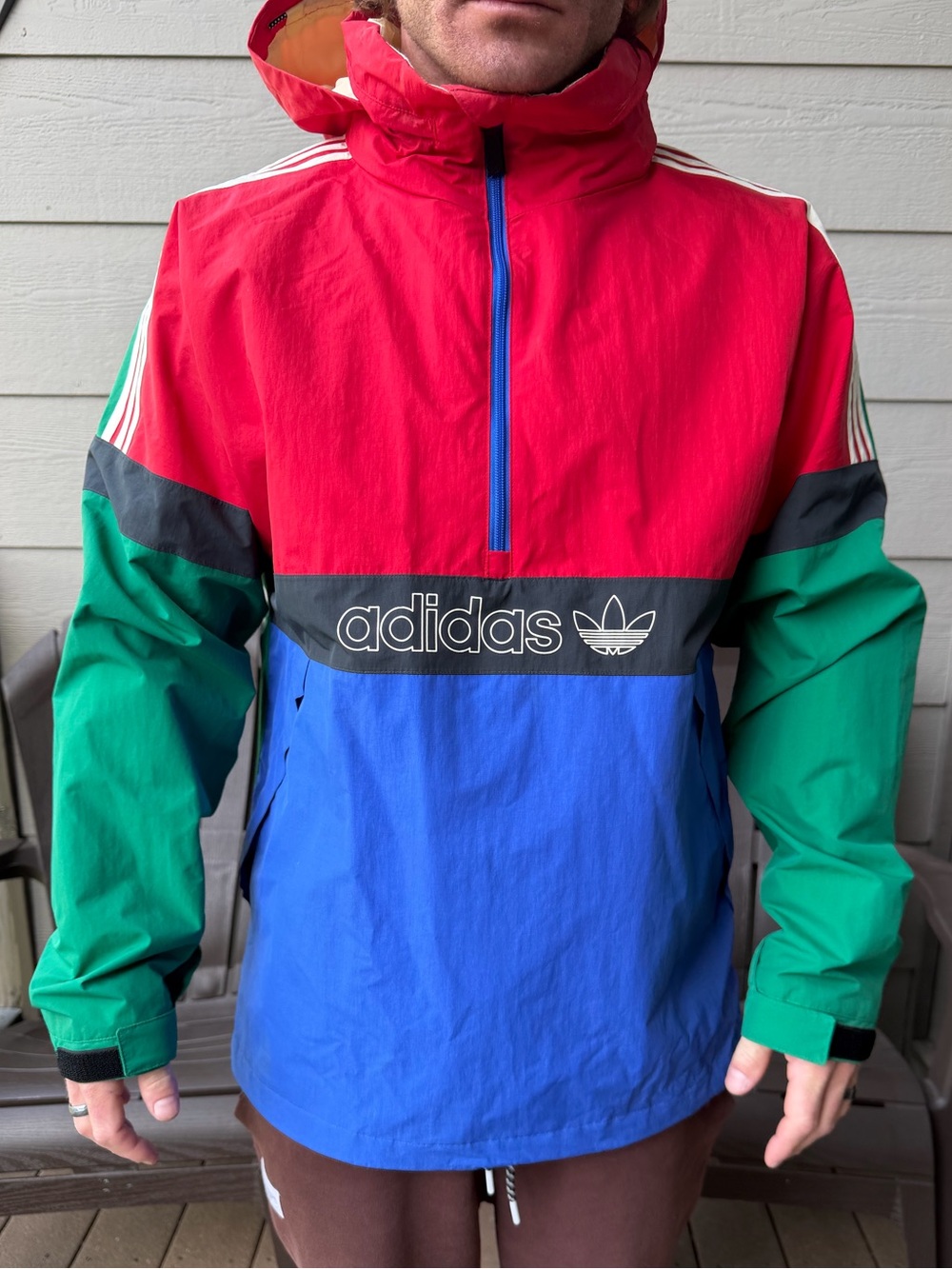 Vintage adidas Windbreaker Jacket - Red/Blue/Green Men’s M